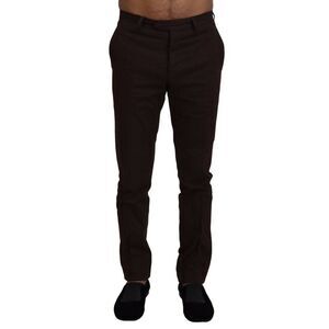 BENCIVENGA Brown Cotton Tapered Formal Men Men's Pants